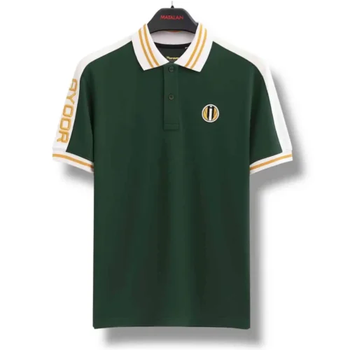 ID: 0011 Green White Collar Polo